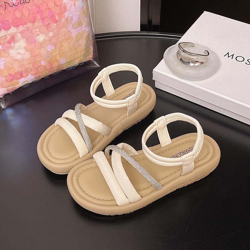 Platform Sandals Female 2025 Summer New with Skirt Fashionable Versatile Fairy Wind Water Diamond Beach Roman Cool Slippers