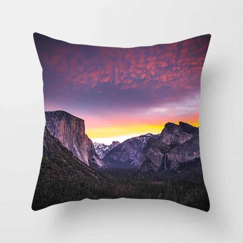 Mountains, Rivers, Forests, Landscape Pillowcases, Sofa Furnishings, Office Cushion Covers, Bedroom Room Home Decoration X