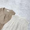 Johnature Japanese Heavy Industry Lace Clip Summer V-neck Loose Versatile Casual Tops