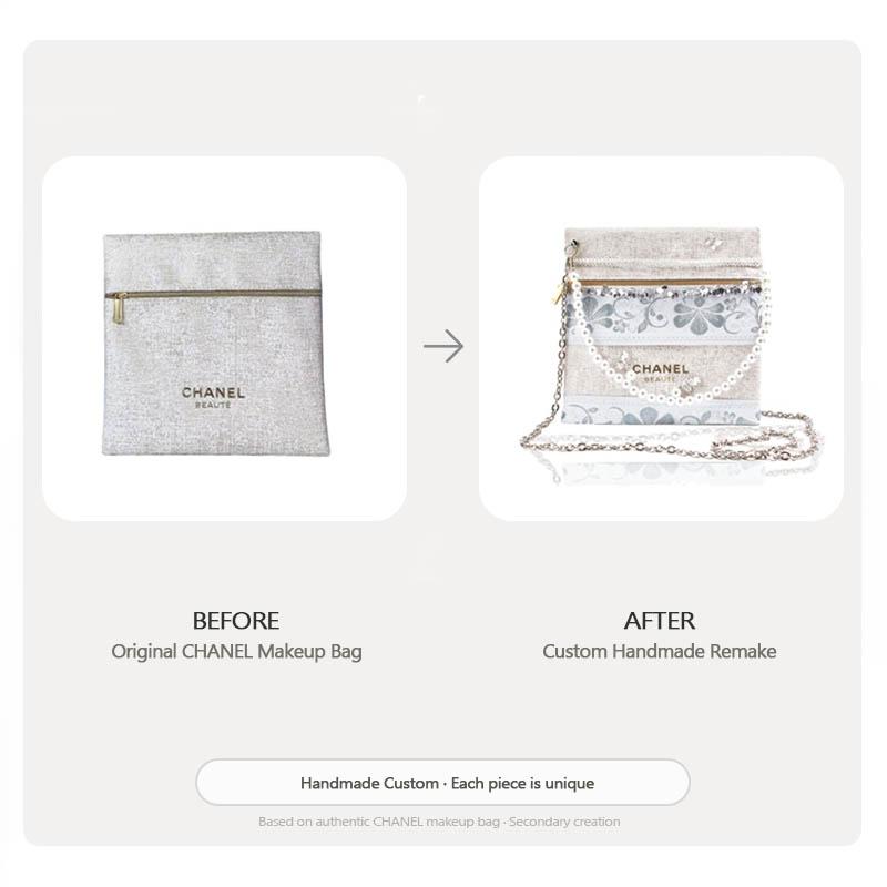 Handgefertigte DIY Chanel-inspirierte Make-up-Tasche zum Selbermachen