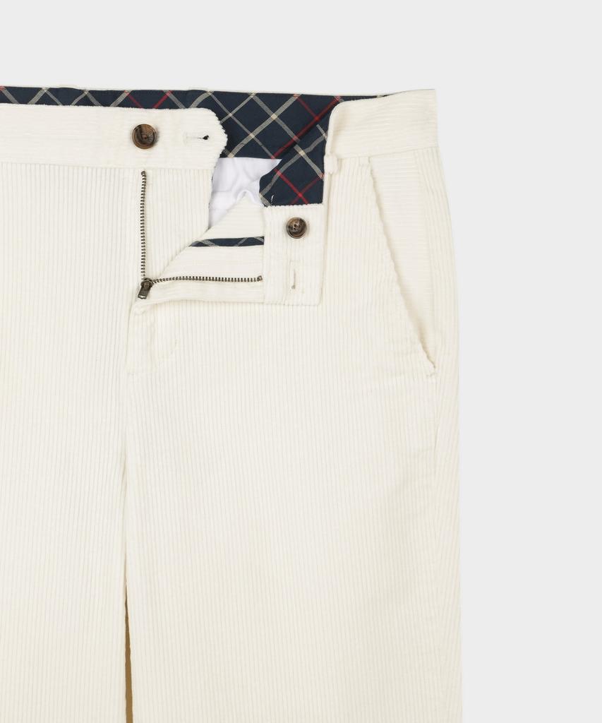 BROOKS BROTHERS Slim Fit 8W Stretch Corduroy Pants (Ivory) (Bbpcmnf403)