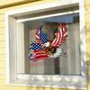 Adesivos de Janela Águia Americana 4 de Julho Patrióticos Adesivos Estáticos de Janela Adesivo de PVC à Prova d'Água para Decoração de Janela de Porta de Vidro do Dia da Independência