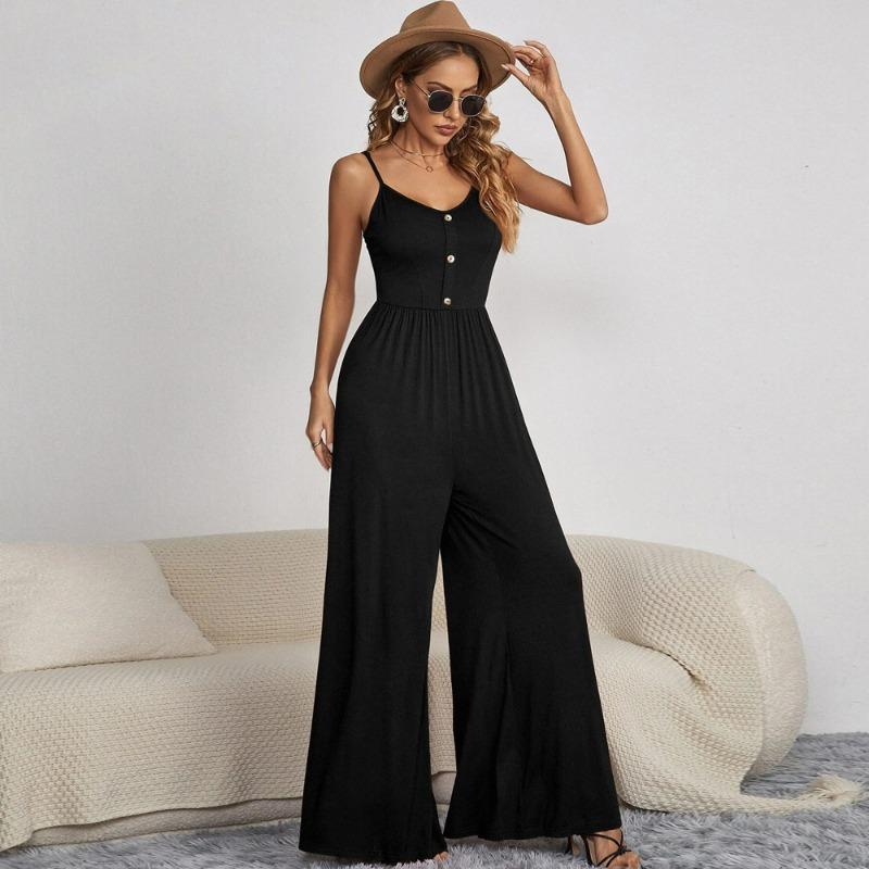 Women's New Summer Jumpsuit Solid-color Casual PulloversSleeveless Loose Jumpsuit for Women