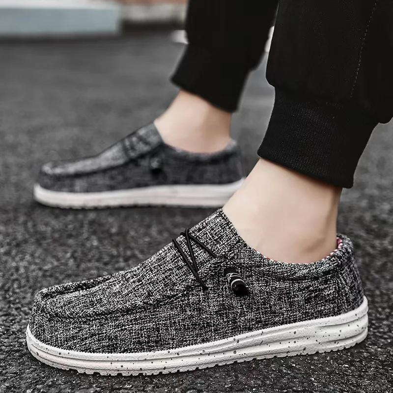Fashion Men's Fashion Canvas Loafers Comfortable Lightweight Breathable Men's Casual Shoes Flat Slip-on Driving Shoes Man 2025