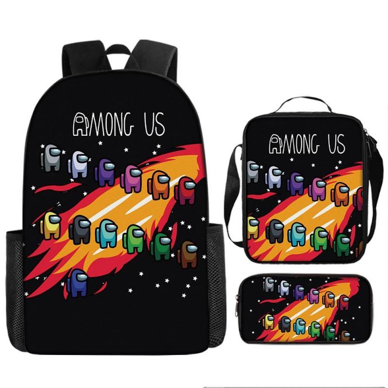 Among Us Themed School Backpack Set Kids - 3PCS Shoulder Bag Pencil Case Oxford Fabric Breathable Waterproof