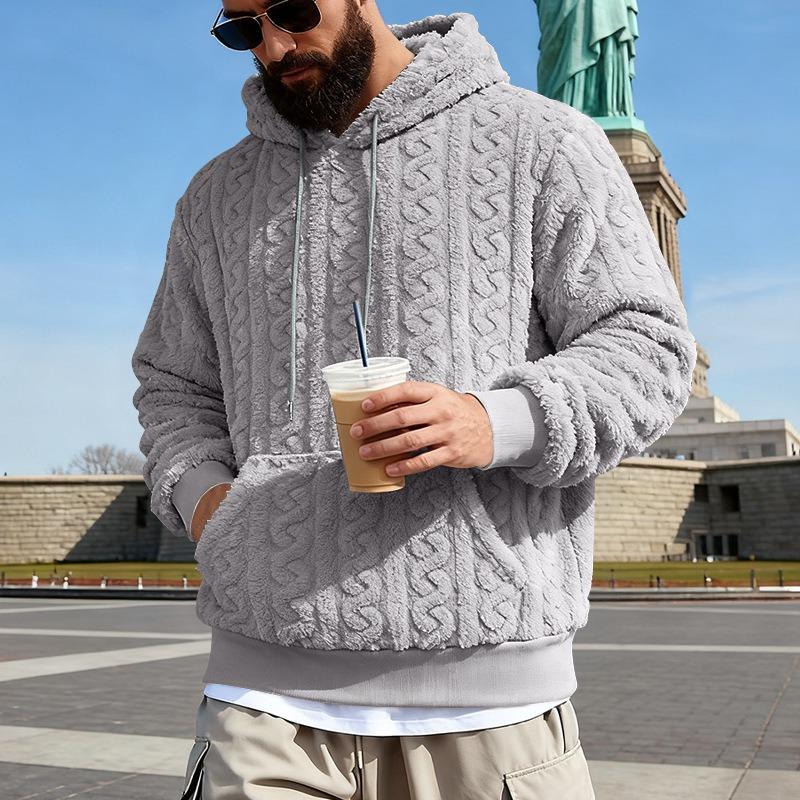Herren S Lockerer Winter Vintage Warmer Kapuzenpullover Mit Taschen