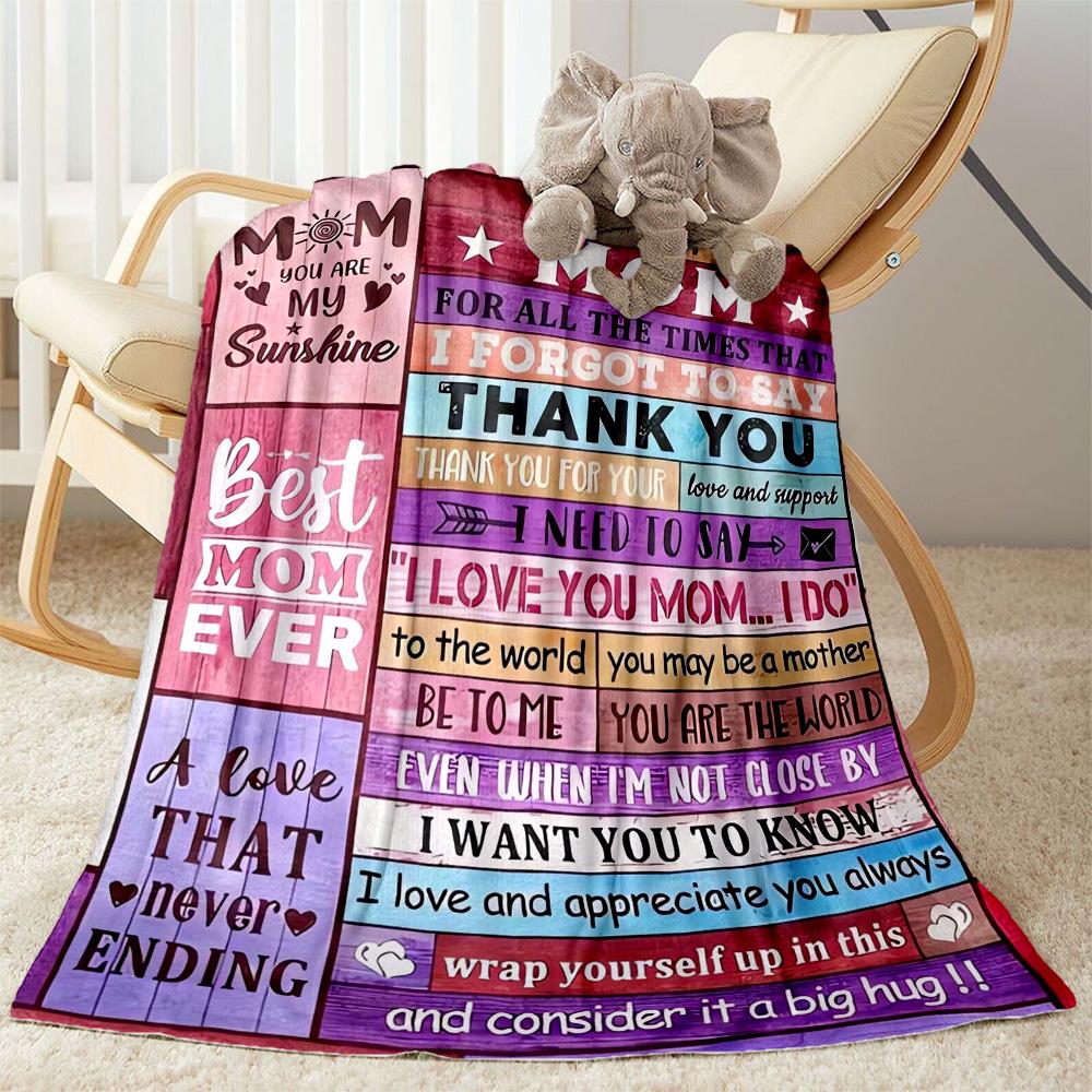 1pc Mom's Love Blanket Soft Cozy Lightweight for Travel Camping Picnics Sofa Office Bed Living Room Perfect Gift for Friends and Family