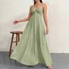 Women's Summer Casual Fashion Solid Color Dresses V-Neck Sleeveless Dresses