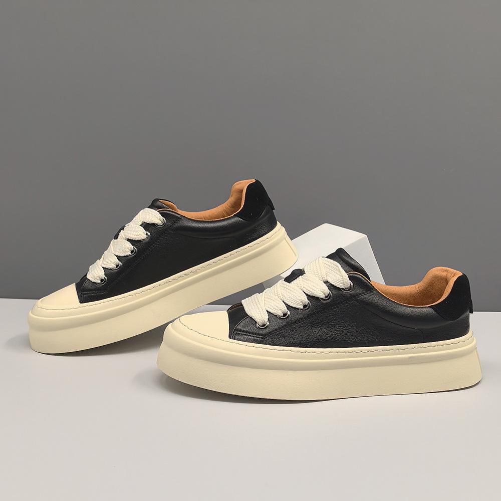 Leather board shoes men's versatile cookie shoes men's shoes high-end light luxury men's niche casual shoes men