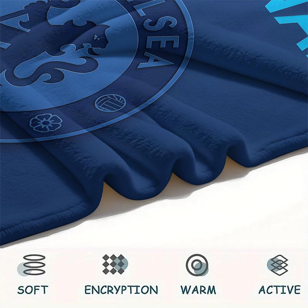 Custom Name,Chelsea FC Printed Flannel Blanket, soft throw for bedroom sofa, washable, Christmas present, great gift.