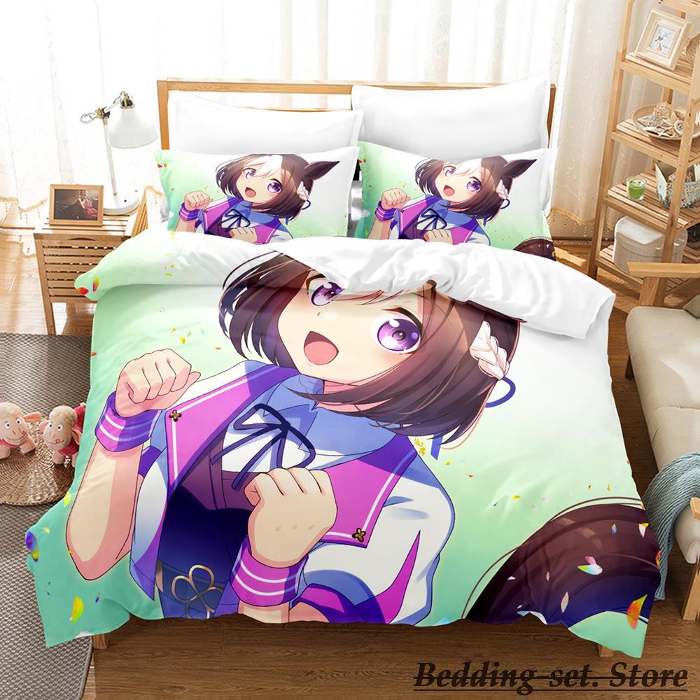 Pretty Derby Bedding Set Single Twin Full Queen King Size Bed Set Adult Kid Bedroom Duvetcover Sets Anime Parure De Lit Bed