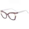 Pearl Decorative Cat Eye Reading Glasses Rainbow Gradient Candy Color Luxury Eyewear Frame High Quality Purple Vintage