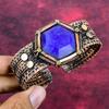 Faceted Blue Sapphire Bangle Copper Wire Wrapped Jewelry Adjustable Bangle