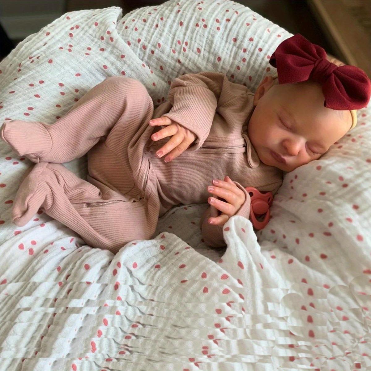 

BZDOLL 20inch 50cm Soft vinyl Asleep Reborn Baby Doll Newborn Bebe Girl with 3D-paint Skin and Visible Veins Art Doll Toy for Kids Christmas Gift cloth body doll