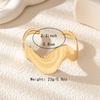 Exaggerated Wavy Ripple Streamline Open Bangle