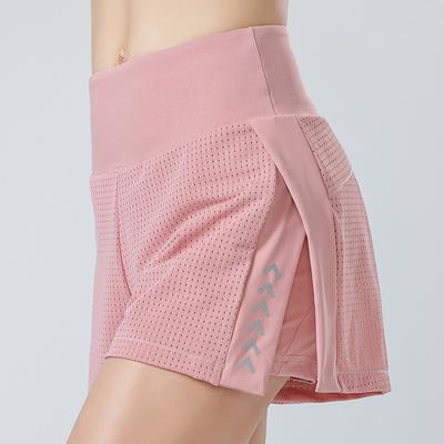 Mulheres Yoga Corrida Esportes Shorts Bolsos Respirável Hip Lift Calças Falsas Duas Peças