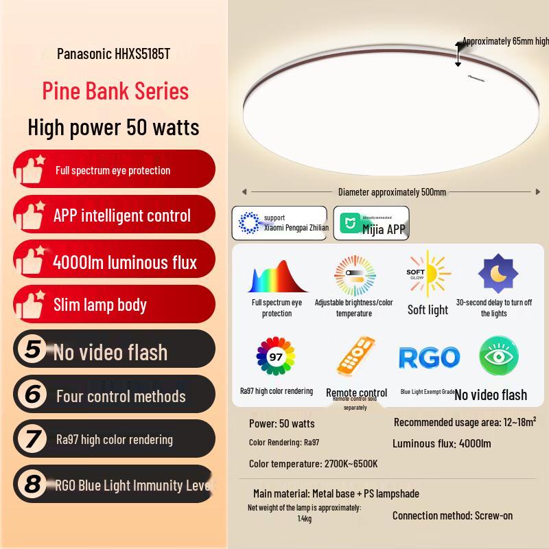 Panasonic Vintage 50W Smart Full Spectrum Eye-Protection Ceiling Light