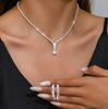 Elegante Set di Gioielli: Orecchini, Collana da Matrimonio, Argento, Zirconi, B6