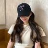 New Bow Embroidered Baseball Cap for Women with Big Face and Versatile Face Showing Small Embroidered Baseball Cap Spring Hat