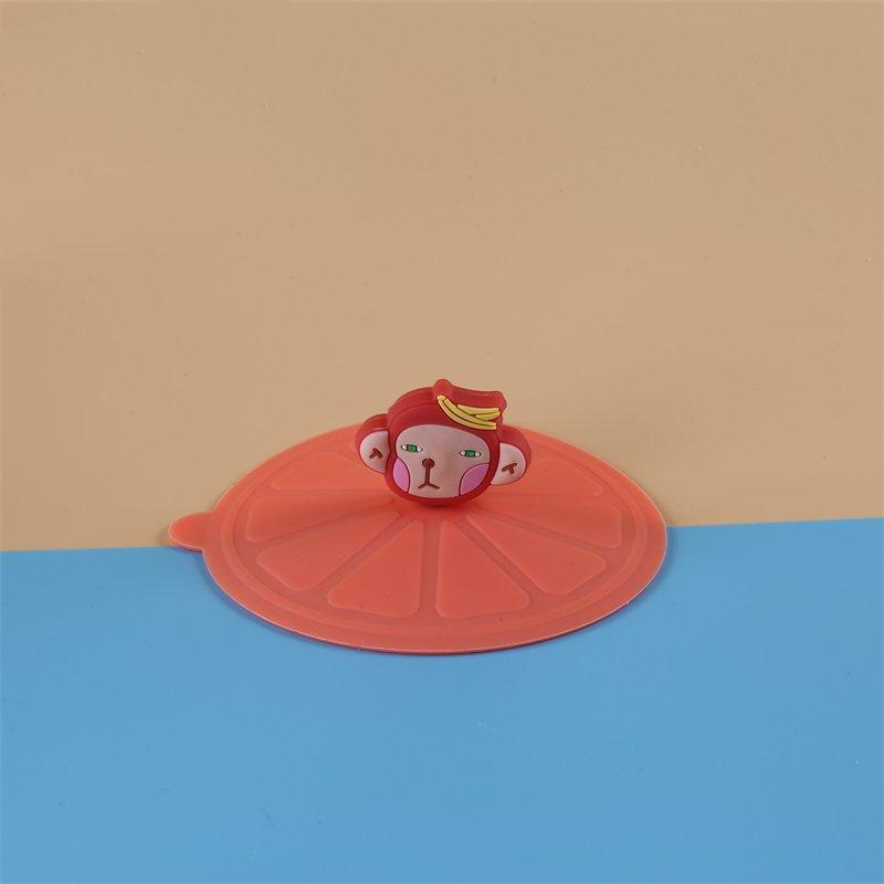 Mug Lid 108mm X 115mm Silicone Lid, Food-grade Silicone, Dust-proof and Evenly Divided Lid, Cartoon-shaped Head, Cute Design