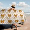 Manta de Microfibra Kawaii Oso Rilakkuma Secado Rápido Toallas de Playa Impresión Oversize Super Absorbente Manta Toalla de Piscina