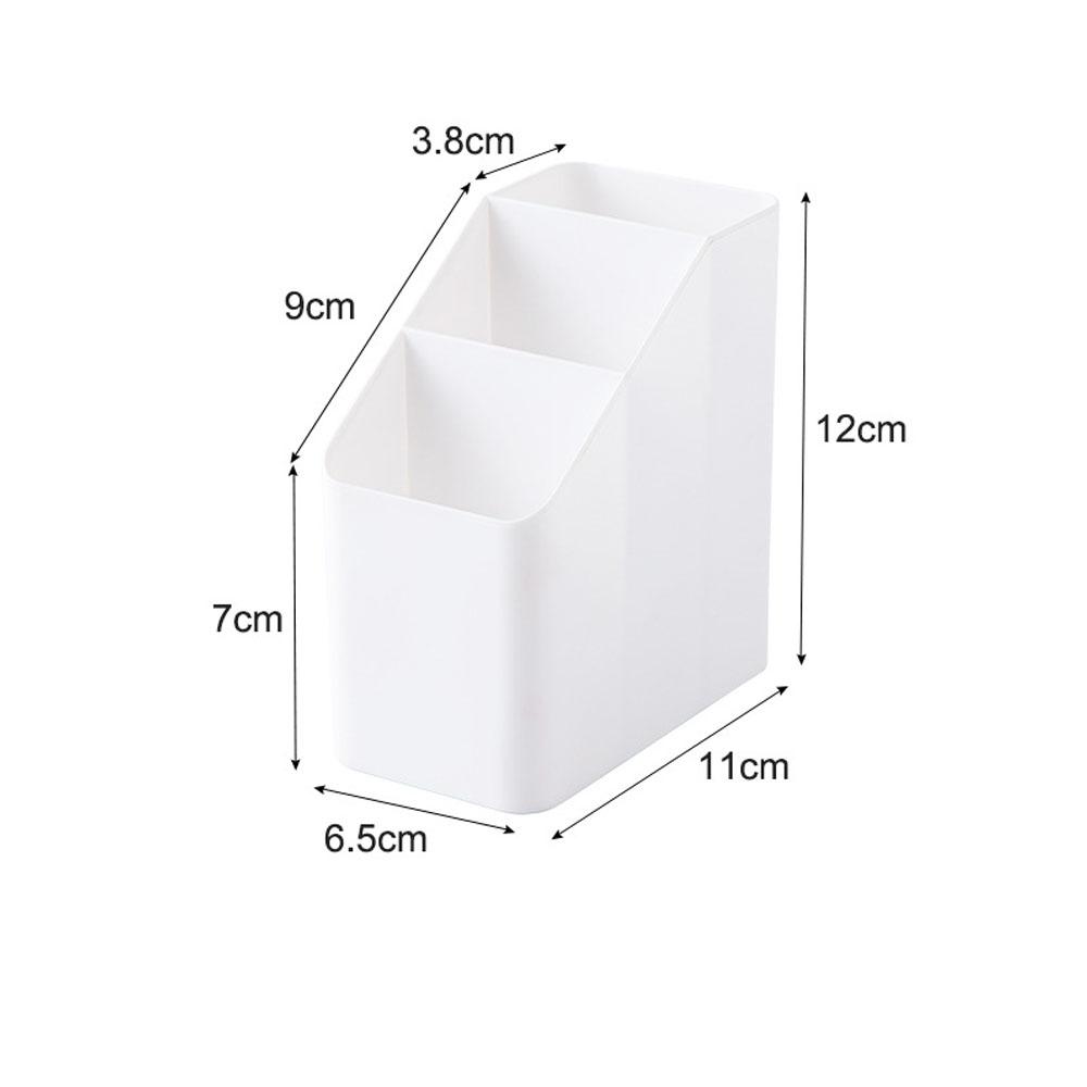 Simple Brush-Colored Ballpoint Pen Holder - PC Desk Stationery Storage Box - 3-Section Multi-functional PC Misc Rack
