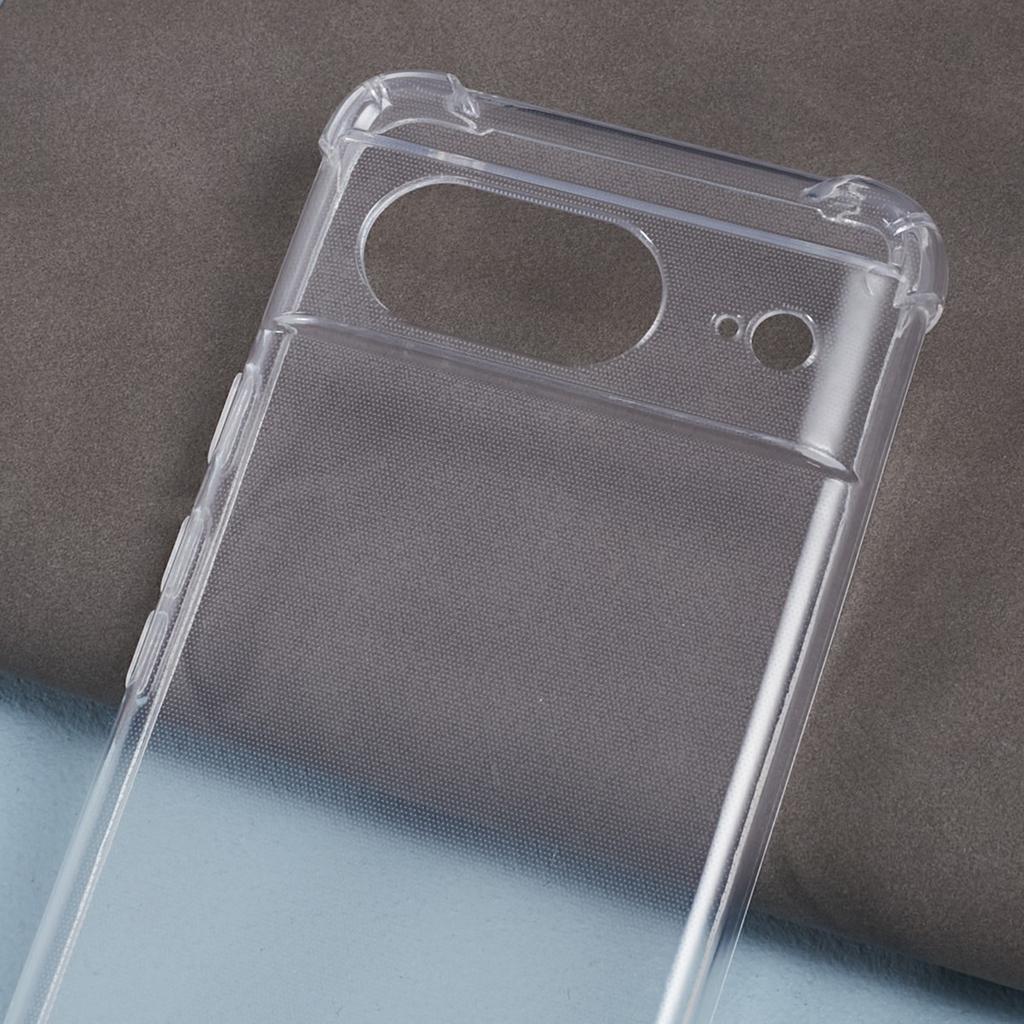 For Google Pixel 8 Clear Case Soft TPU Four Corner Anti-drop Phone Cover