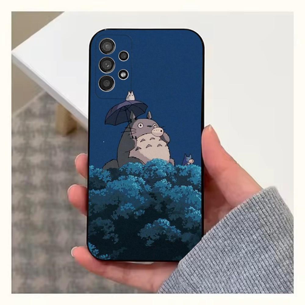 Cartoon T-Totoro-ES Phone Case For Samsung S25,S24,S23,S22,S20,S21,S10,Ultra,Plus,Lite,FE,Soft Silicone Black Cover