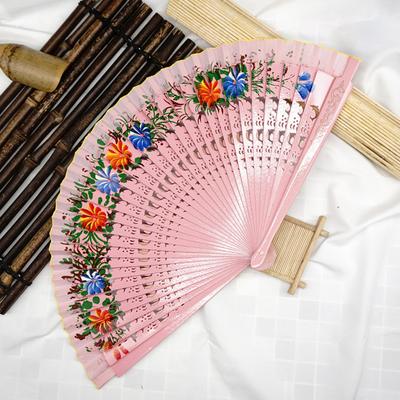 Classico Bellissimo Ventaglio Pieghevole Doppio Lato Intagliato Ventaglio In Legno Stile Europeo Danza Artigianato Regalo Regalo Festa Abbigliamento Accessori