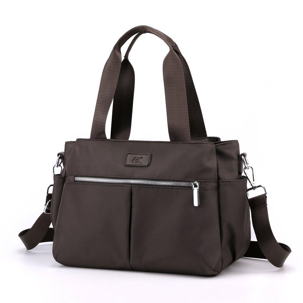 

Трендовый легкий водонепроницаемый нейлоновый рюкзак кроссбоди – женская универсальная сумка через плечо 2021 года Height 22cm, Length 30cm, Width 15cm кофейный