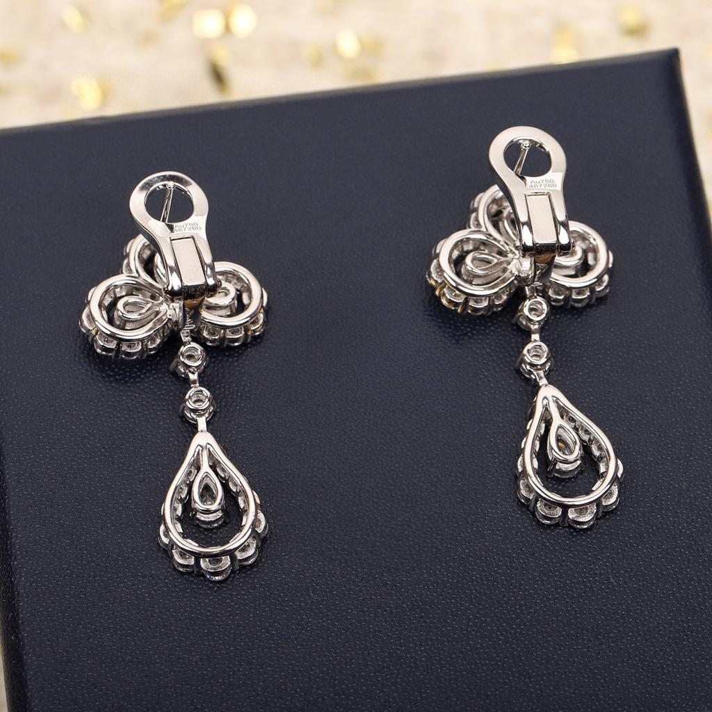 New Hot Brand Vintage Diamond Earrings for Women Luxury Jewelry Fashion Pure 925 Silver Designer Eardrop Lady Clip Earrings