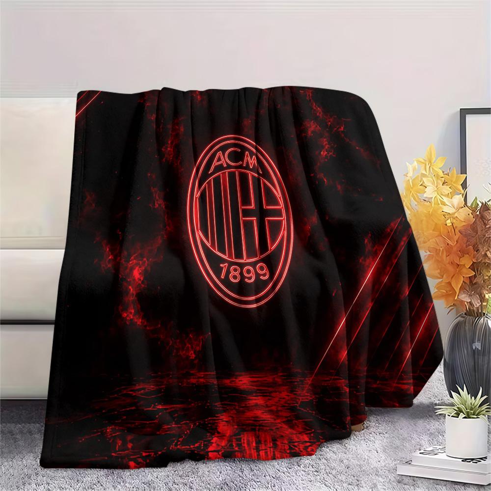 Associazione Calcio Milan Flannel Blanket, High quality Comfortable for All Seasons, Home Decor, Warmth and Comfort
