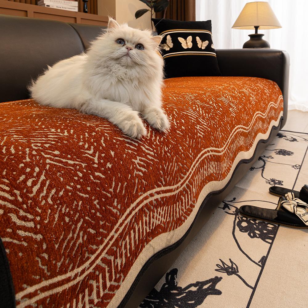 Premium Special-Shaped Sofa Cushion Autumn And Winter New Four-Season Universal Fixed Non-Slip Straight Row Chenille Sofa Seat Cushion 9070cm 1874₽