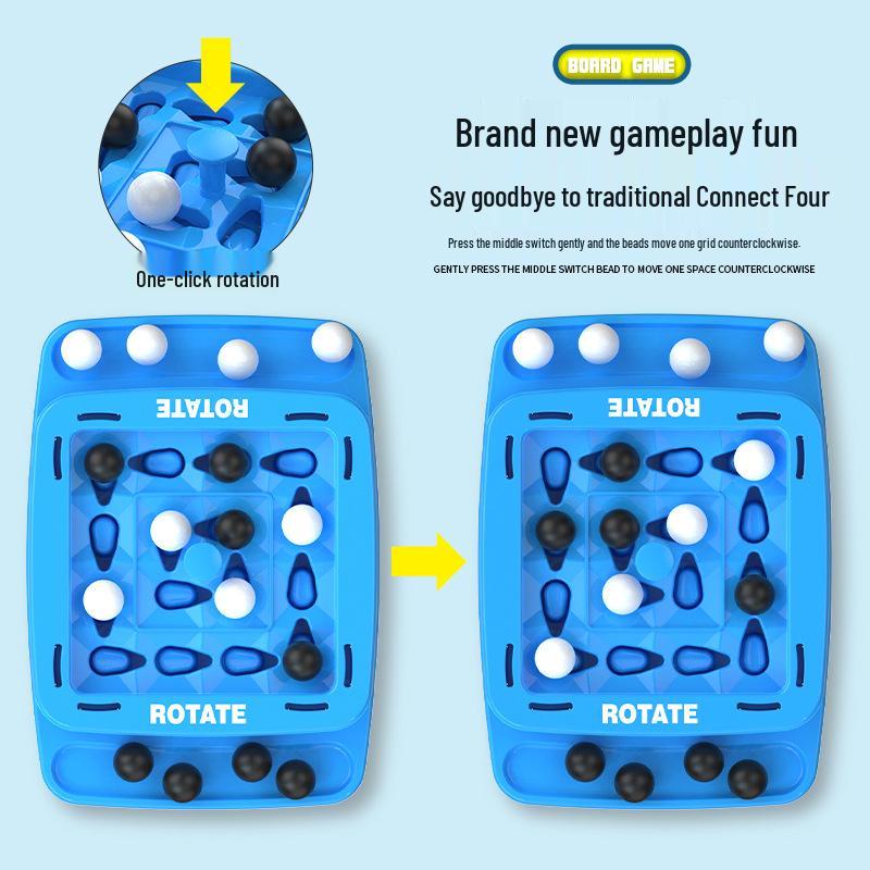 Interactive Parent-Child Rotating Chess Puzzle: Two-Player Four-in-a-Row Game