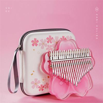 Cherry Blossoms Shape Kalimba Thumb Piano 17/ 21-Tone Acrylic Finger Piano Keyboard Instrument