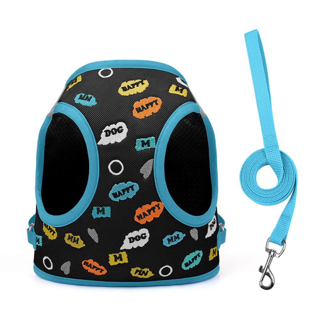 Heavy-Duty Embroidered Puppy Leash Vest- - Outdoor Pet Supplies