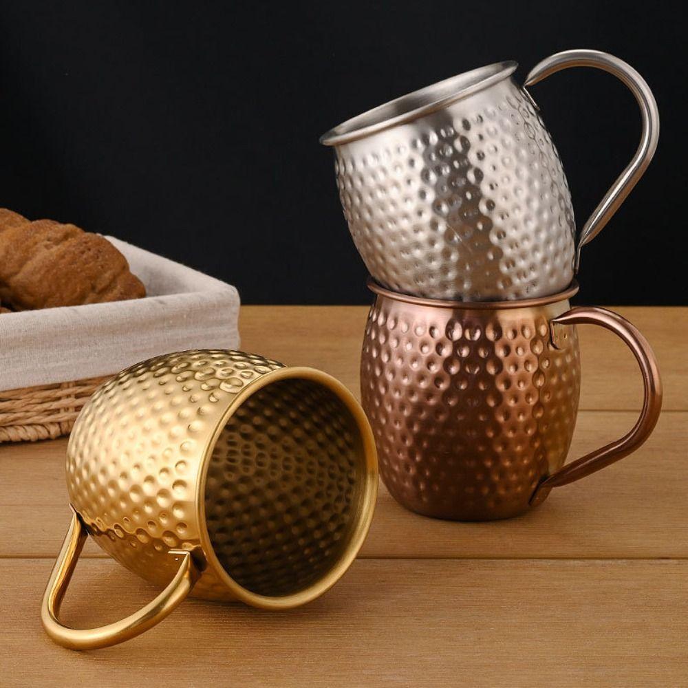 520ml Drinking Cup Retro Beer Mug Wine Cup Stainless Steel Cup Bar