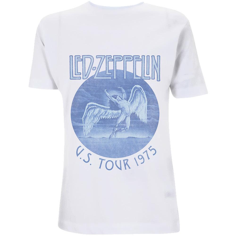 Led Zeppelin T-Shirt 1975 US Tour Rock Band New White Official