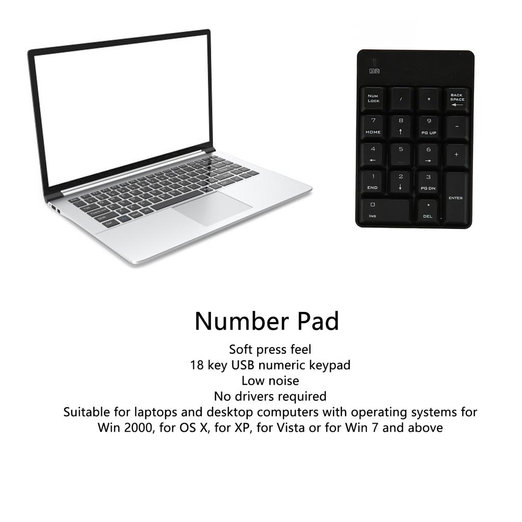 Numeric Keypad SK 51  2.4G Wireless 18 Keys Soft Press Touch USB Number Pad for Home Work