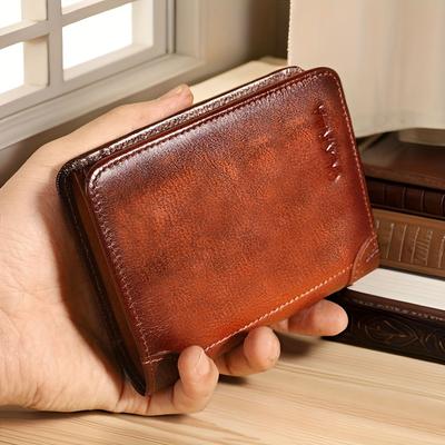 Portefeuilles Vintage pour Hommes, Petit Porte-Cartes d'Identité et de Crédit Multifonction