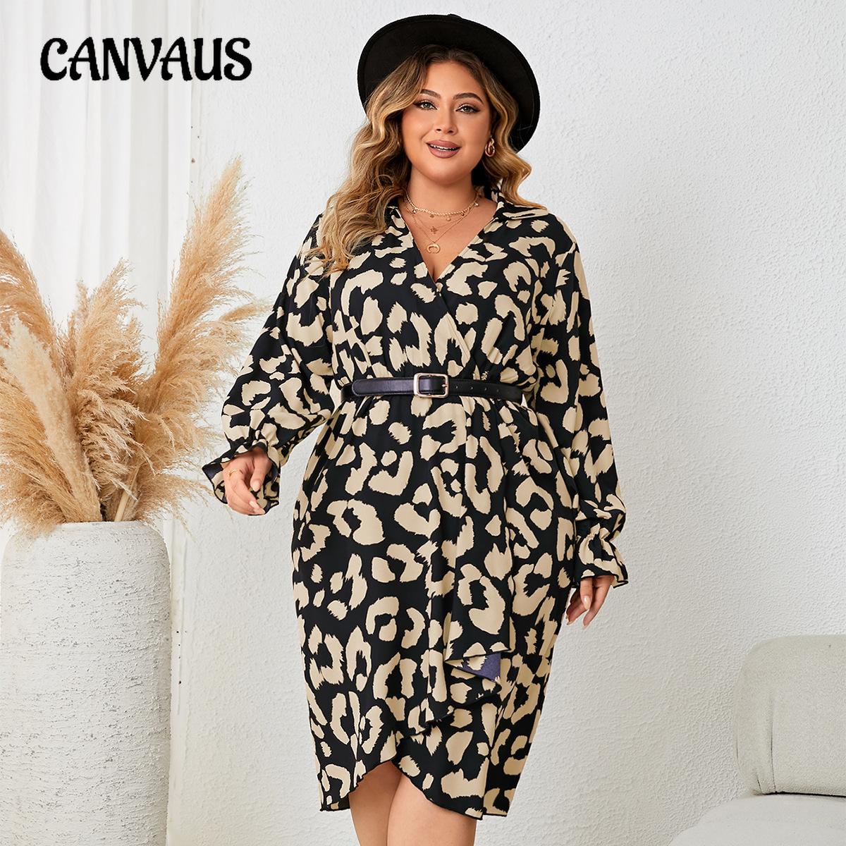 

Весенне-осеннее женское платье с v-образным вырезом, свободное повседневное платье с длинными рукавами и принтом