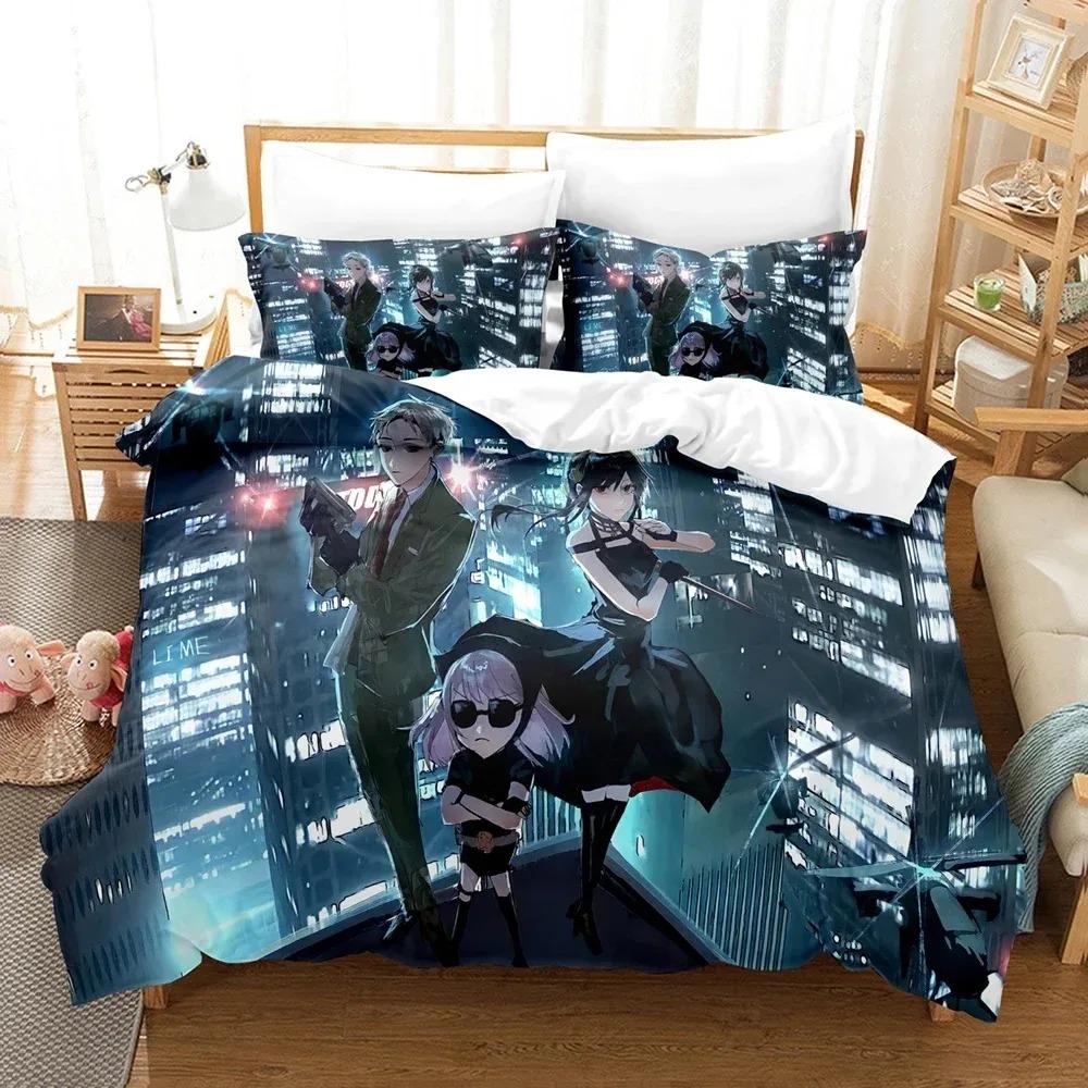 New SPY×FAMILY Bedding Set Anime Quilt Cover Single Double Queen King Size With Pillowcase Boys Girls Bedspread 3D Print Anime