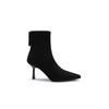 Cowhide version~ high-heeled short boots women's new spring and autumn single boots temperament pointed thin heel suede elastic thin boots