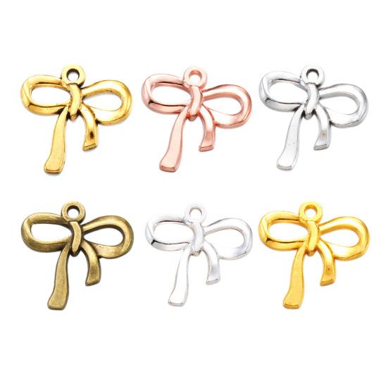 100 Pcs Bow Charms for Jewelry Making DIY Accessories Bowknot Keychain Charms Alloy Bow Shape Charms for Earrings Necklaces Bracelets Crafting