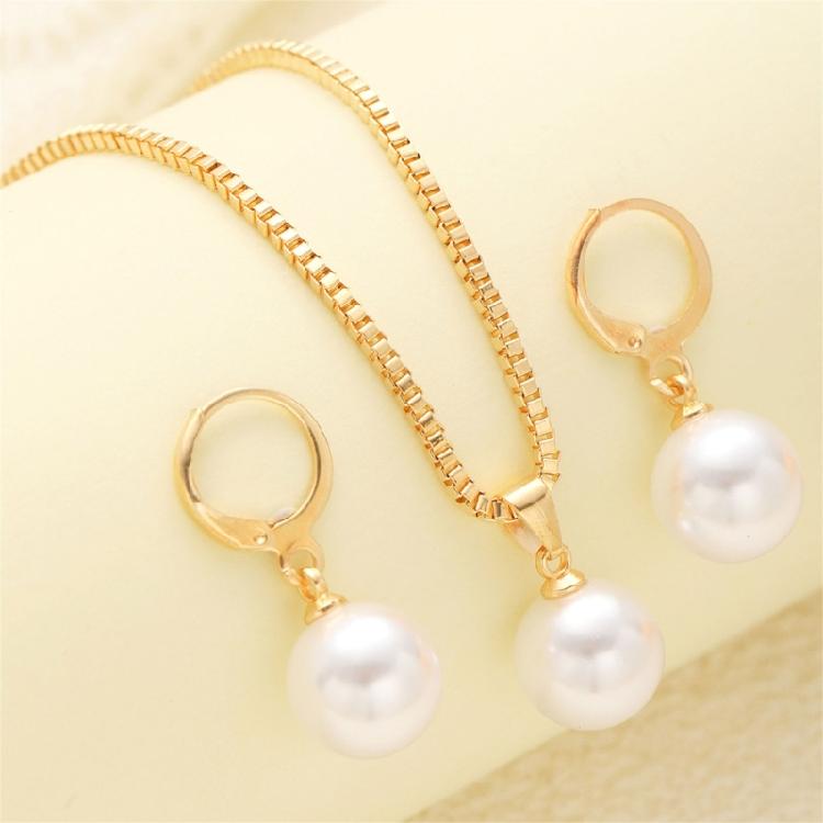 Pearls Jewelry Set Chain Necklace Women Office Wear Accessories Suitable for Business Meetings and Social Gatherings