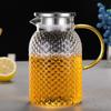 Heat Resistant Glass Water Pitcher with Hammered Design for Juice Tea Cold Water Home Use