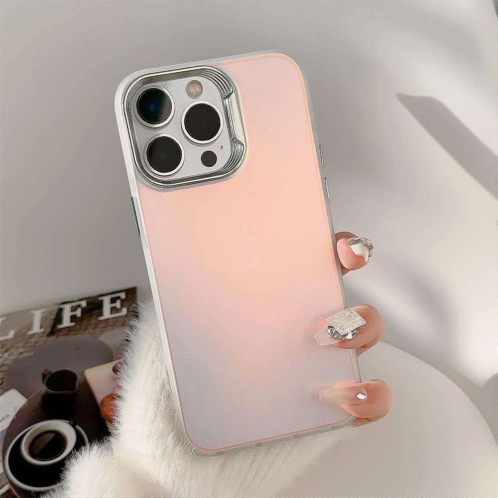 

Laser Gradient IPhone 15 Suitable for 14Promax Mobile Phone Case 16 Apple 13 Electroplated Hard 11 High End Pure Color 16promax