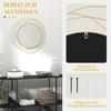 Metal Wall Art 65cm Modern Decorative Mirror Decor for Living Room Bedroom Dining Room, Gold Tone