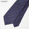 [New Yorker Blue] New Yorker Blue Windowpane Check Pattern Tie NB921084 Brown Free Size Business Suit Style Gift
