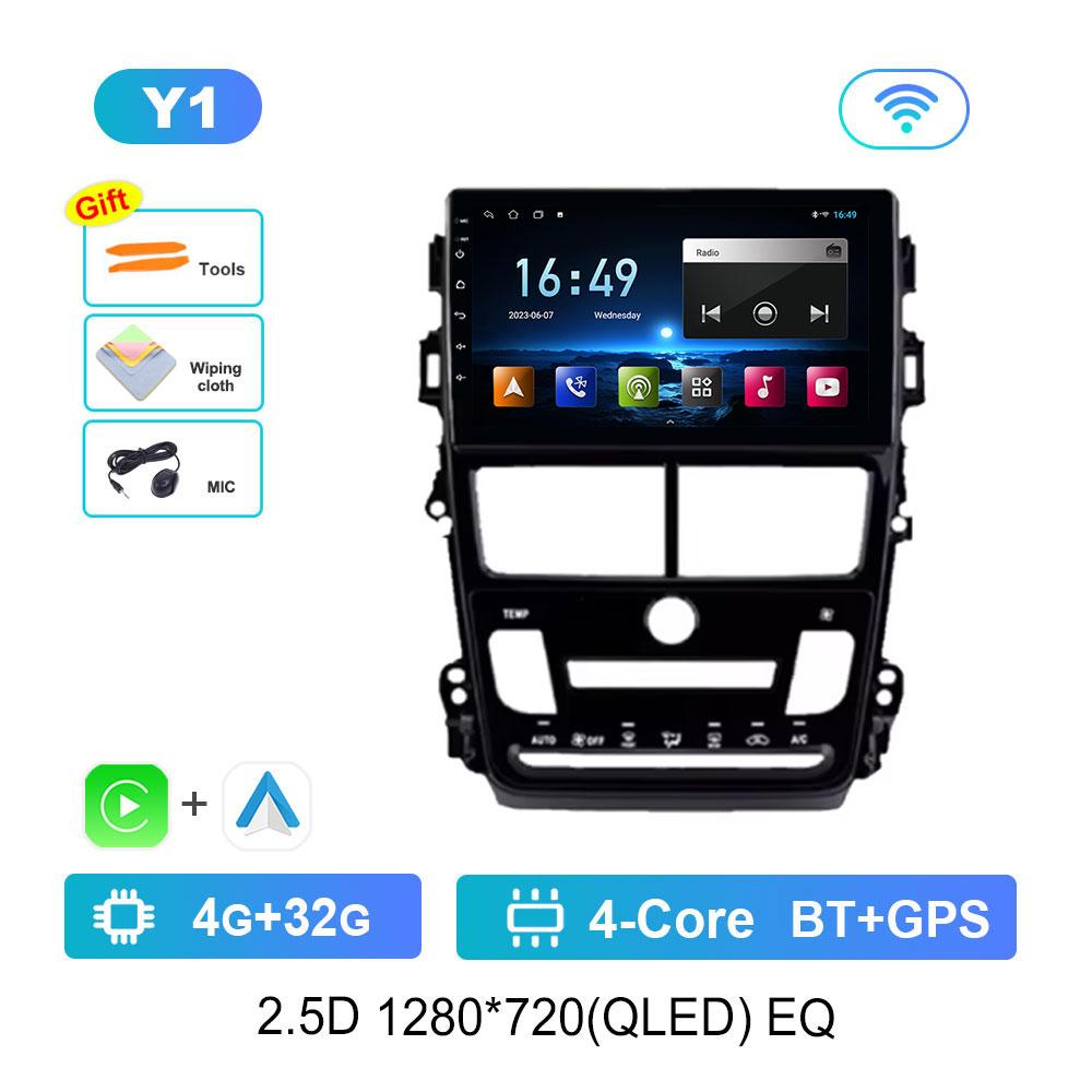Car Radio Multimedia Player Android 14 Intelligent System for Toyota Vios Yaris 2018 - 2020 GPS 4G WiFi Bluetooth Split Screen